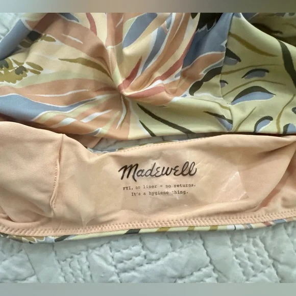 NWT Madewell Second Wave Tropical Leaf Print One-Piece Swimsuit - Picture 8 of 9